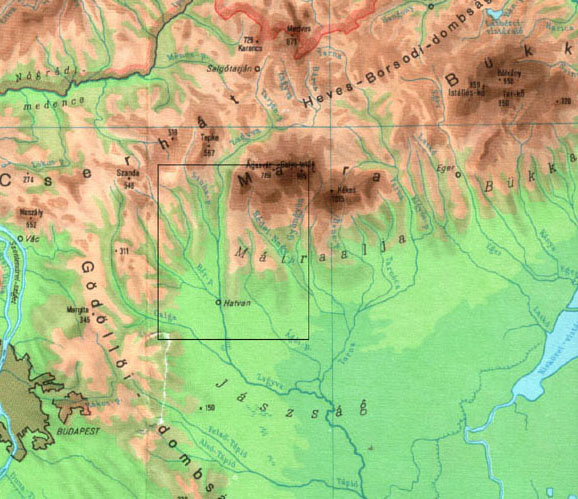 északi középhegység térkép A hatvani terseg vegetacioja C(2005): MZs északi középhegység térkép